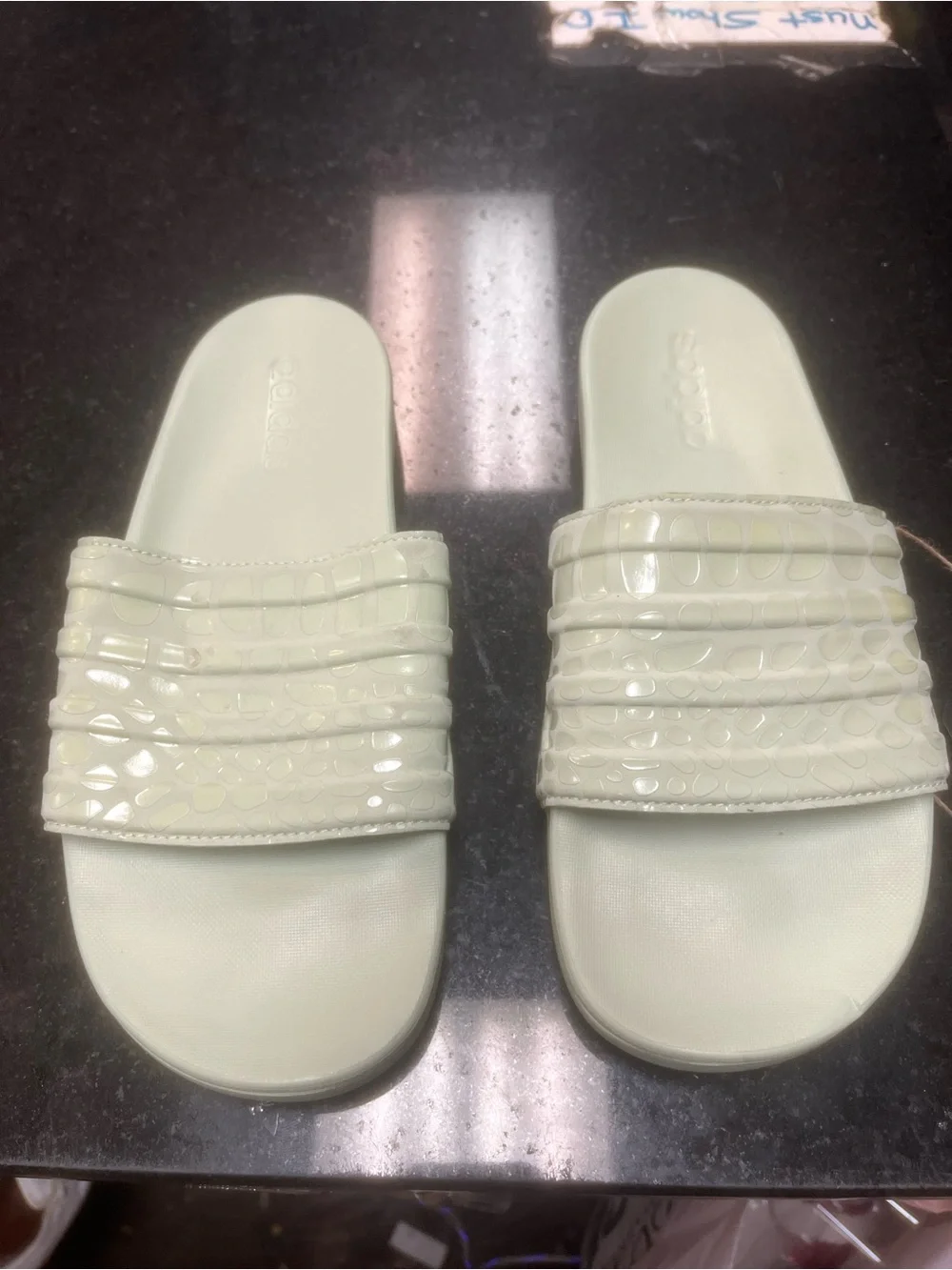 Adidas Adilette Comfort Slide Mens Shoes Size 8 Color: Halo Green/Halo Green